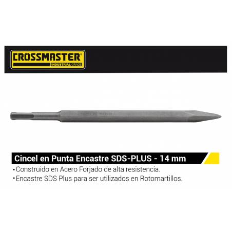 CINCEL PUNTA ENCASTRE SDS PLUS 14mm CROSSMASTER