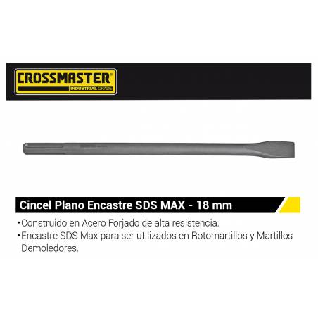 CINCEL PLANO ENCASTRE 18 mm/ largo 400 mm/pala 25 mm CROSSMASTER